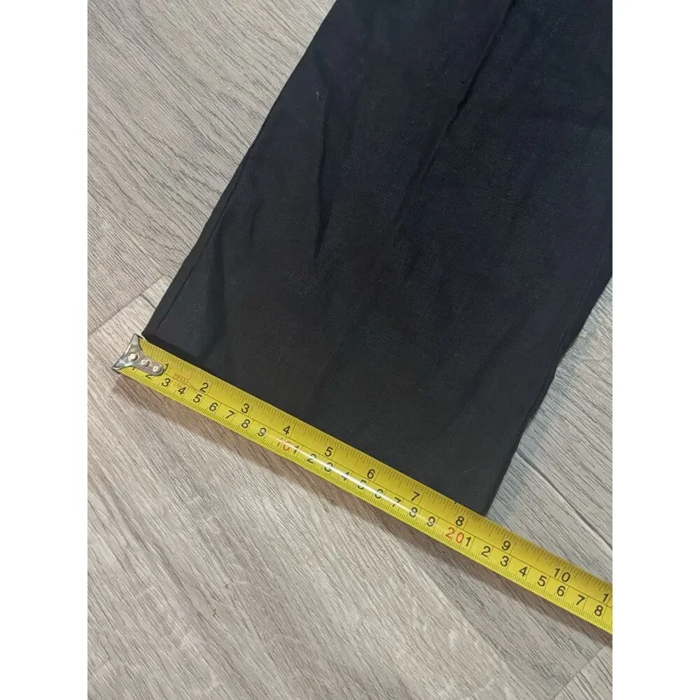 Reformation Black Wide Leg Linen Pants